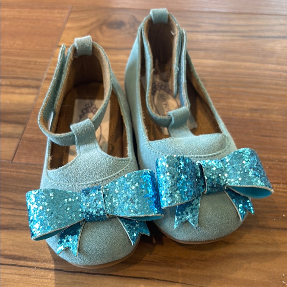 Kids Joyfolie Glitter Bow Shoes in Blue Size 6 Toddler